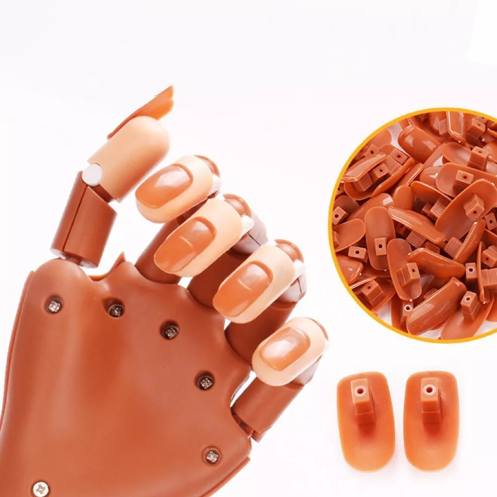 Mano De Practica Articulada Manicure +100 Uñas