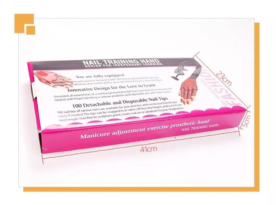 Mano De Practica Articulada Manicure +100 Uñas