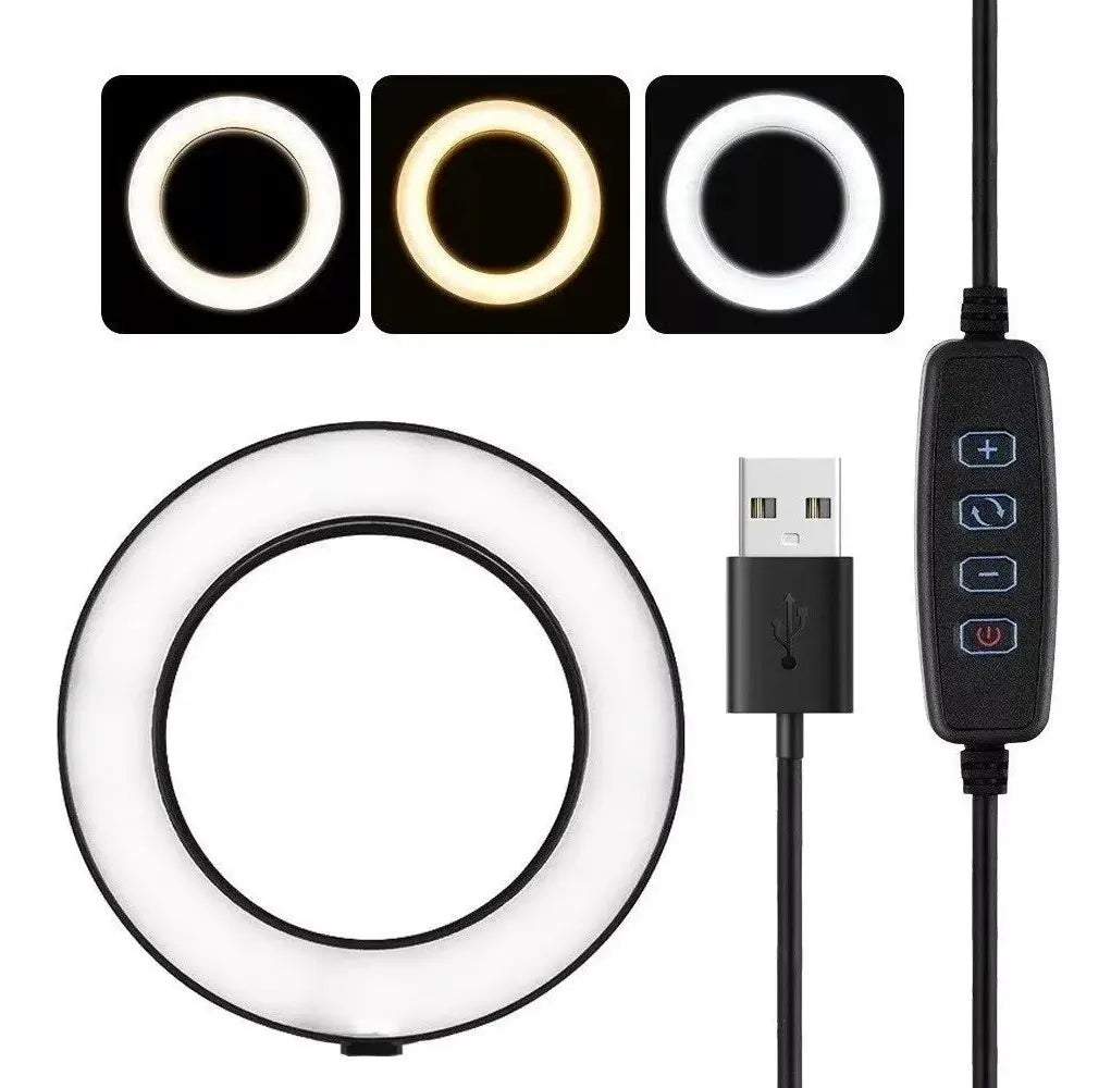 Aro De Luz Lampara Led Fotografía 16cm + Trípode De Mesa.