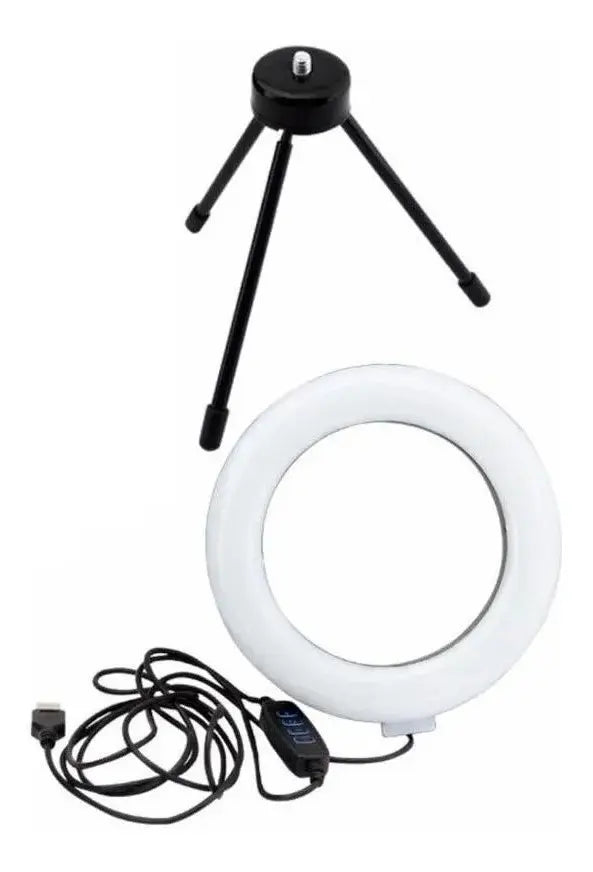 Aro De Luz Lampara Led Fotografía 16cm + Trípode De Mesa.
