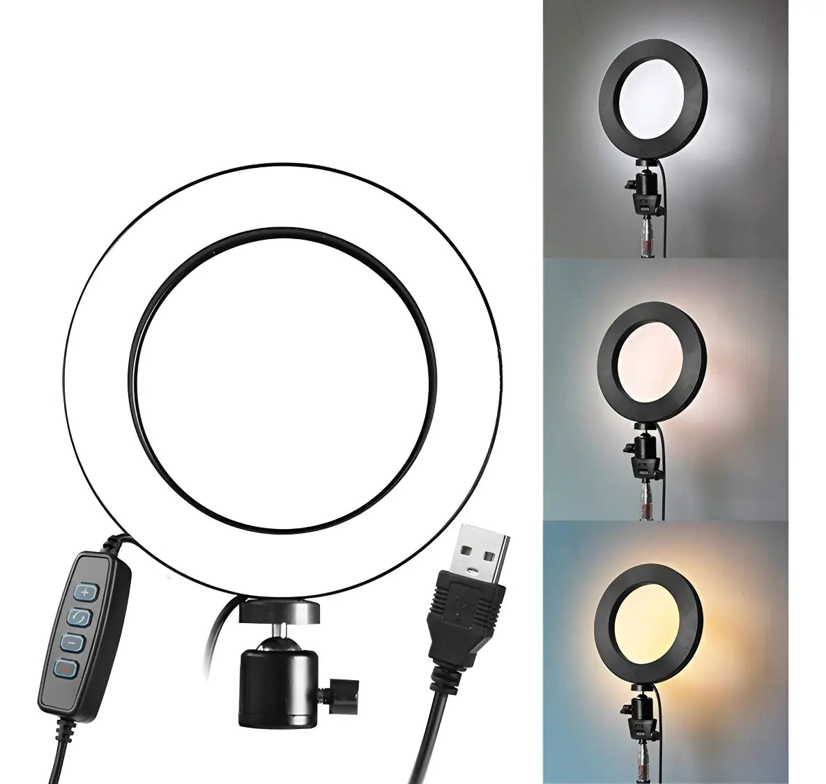 Aro De Luz Lampara Led Fotografía 16cm + Trípode De Mesa.