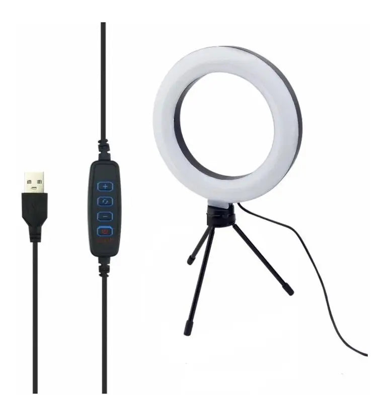 Aro De Luz Lampara Led Fotografía 16cm + Trípode De Mesa.